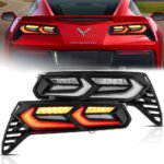 2014-19 C7 Corvette C8 Style RGB Flow Sequential Smoked LED Rear Tail Lights - Image 5