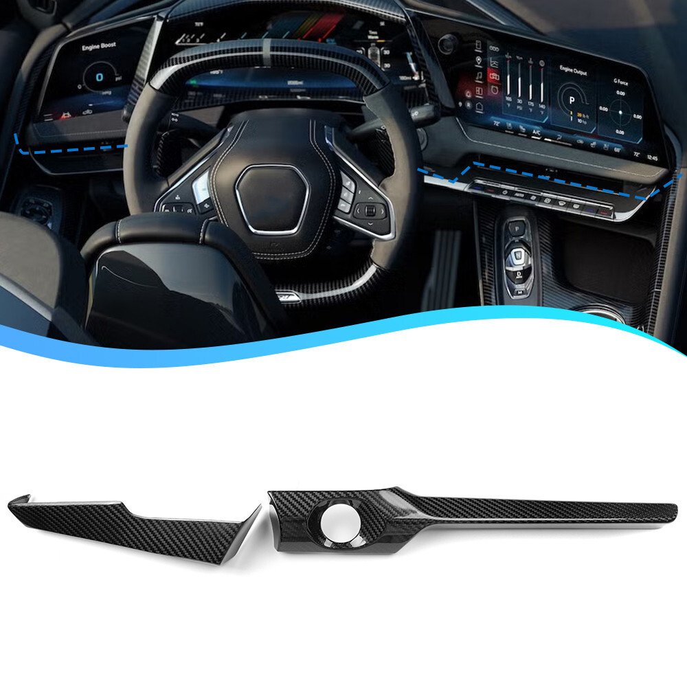 465446456546.jpg 2026+ C8 Corvette Carbon Fiber Lower Display Panel Trim Covers - Image 1
