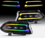 2015 – 24 Dodge Charger RGB Flow Triple Beam DRL Headlights - Image 2