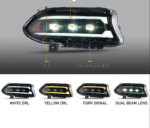 2015 – 24 Dodge Charger RGB Flow Triple Beam DRL Headlights - Image 3