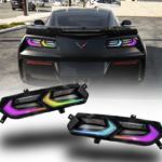 2014-19 C7 Corvette C8 Style RGB Flow Sequential Smoked LED Rear Tail Lights