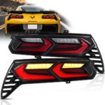 2014-19 C7 Corvette C8 Style RGB Flow Sequential Smoked LED Rear Tail Lights - Image 18